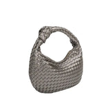 Drew Small Metallic Pewter Bag