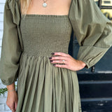 Eyelet Midi Dress