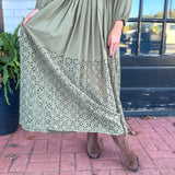Eyelet Midi Dress