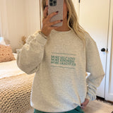 More Gratitude Embroidered Crewneck