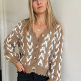 Gingerbread Fuzzy Cardigan