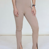 Roundabout Front Slit Flare Pants
