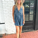 Tied Up Denim Romper