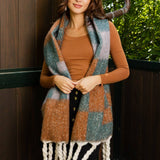 Checkered Comfort Scarf w/ Tassels