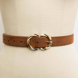 Double C Shaped Buckle Suede Belt ♾️