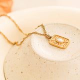 Elaine Rectangle Stone Sun Necklace