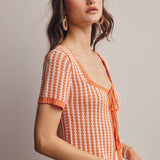 Crystal Clear Tie Knit Top