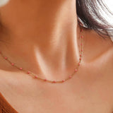 Soleil  Beaded Petite Chain Necklace