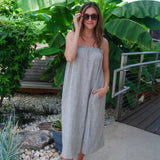 No Limits Linen Midi Dress