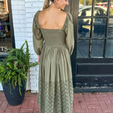 Eyelet Midi Dress