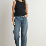 Crimson Texture Tie Top