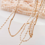 Camryn Layered Pearl Chain Necklace