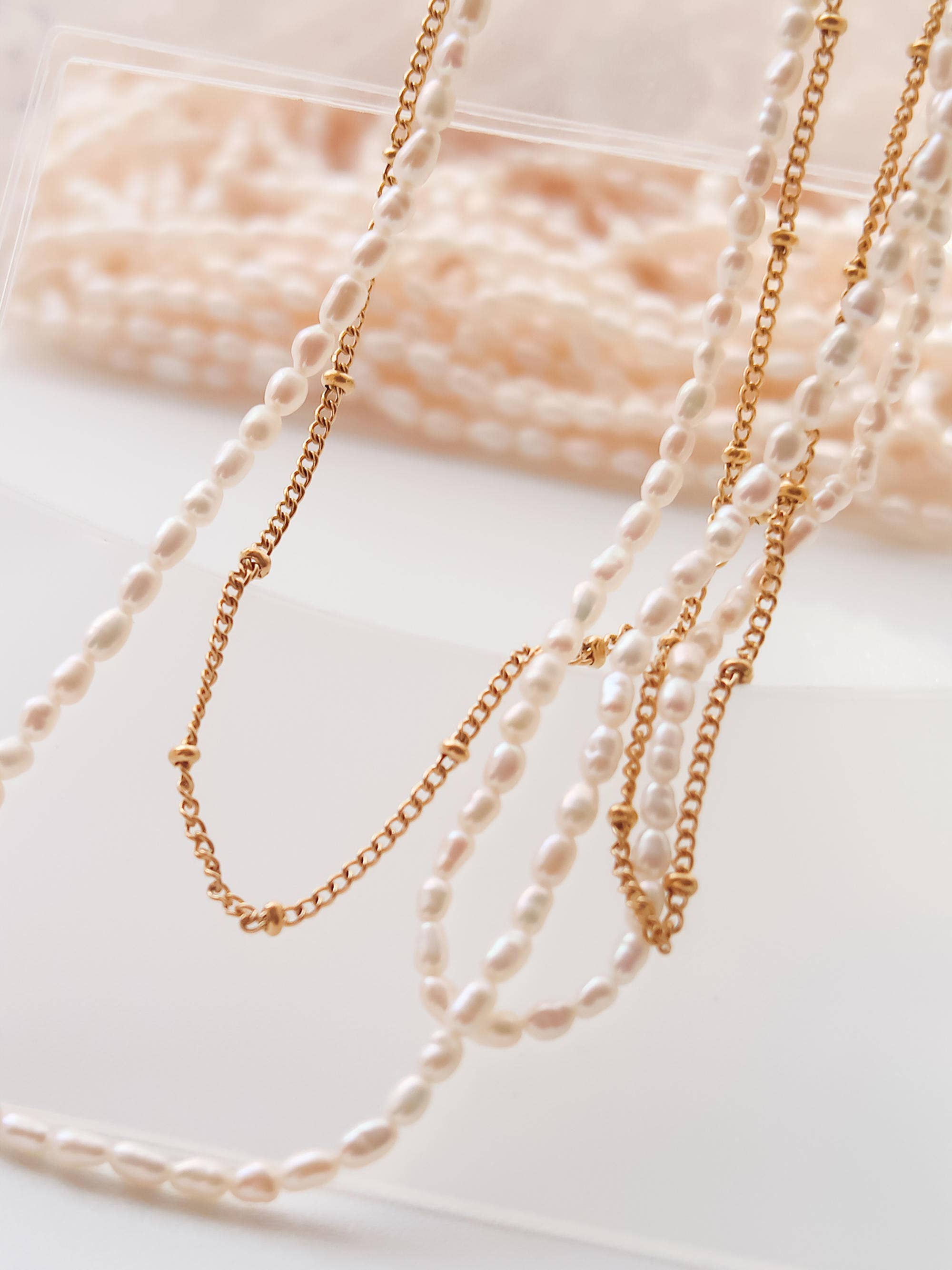 Camryn Layered Pearl Chain Necklace