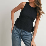 Crimson Texture Tie Top