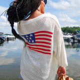 American Flag Crochet Cover Up