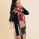 Checkered Comfort Scarf w/ Tassels