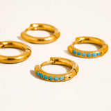 Ivalo Turquoise Huggie Earring Set