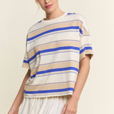 Stripe Oversized Short Sleeve Top