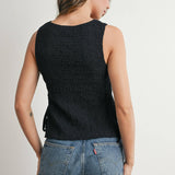 Crimson Texture Tie Top