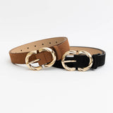 Double C Shaped Buckle Suede Belt ♾️