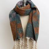 Checkered Comfort Scarf w/ Tassels
