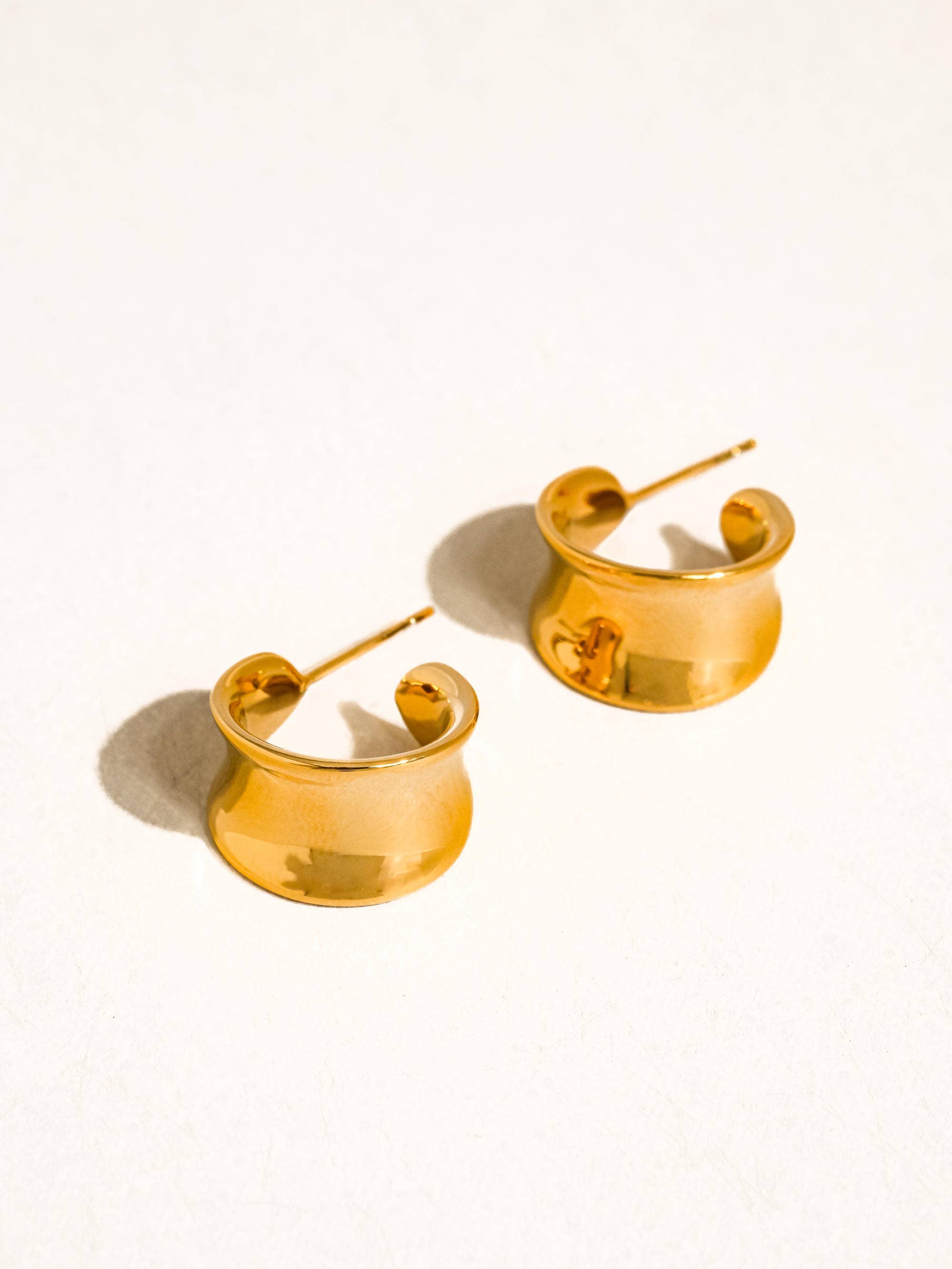 Yvaine Wide Dome Hoop Earrings