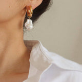 Oceana Gold Statement Large Pearl Earring