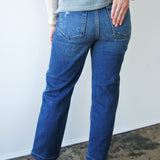 Tracey Dark Wash Slightly Distressed Jean