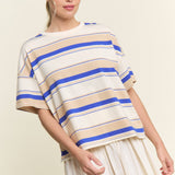 Stripe Oversized Short Sleeve Top