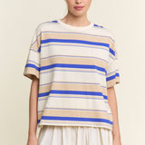 Stripe Oversized Short Sleeve Top