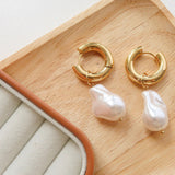 Oceana Gold Statement Large Pearl Earring