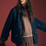 Corduroy Collar Denim Jacket