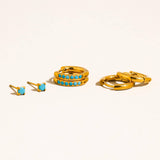 Ivalo Turquoise Huggie Earring Set
