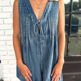 Tied Up Denim Romper