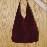 Suede Hobo Bag w/Pouch