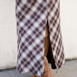 Give Thanks Plaid Midi Skirt