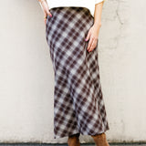 Give Thanks Plaid Midi Skirt