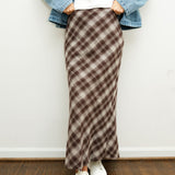 Give Thanks Plaid Midi Skirt
