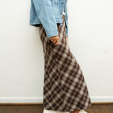 Give Thanks Plaid Midi Skirt