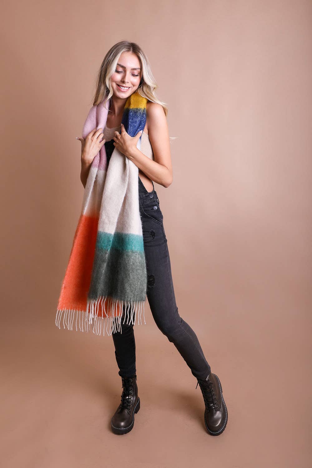 Cozy In Color Block Scarf