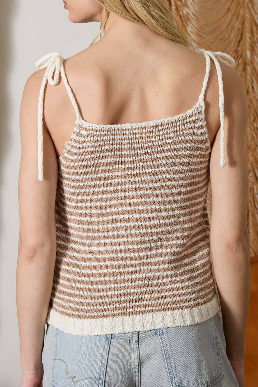 Striped Crochet Knit Top