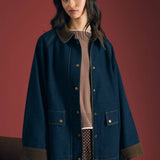 Corduroy Collar Denim Jacket