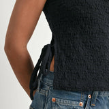 Crimson Texture Tie Top