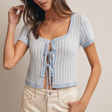 Crystal Clear Tie Knit Top