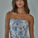 Blue Iris Strapless Dress