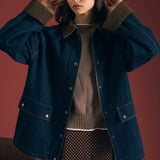 Corduroy Collar Denim Jacket