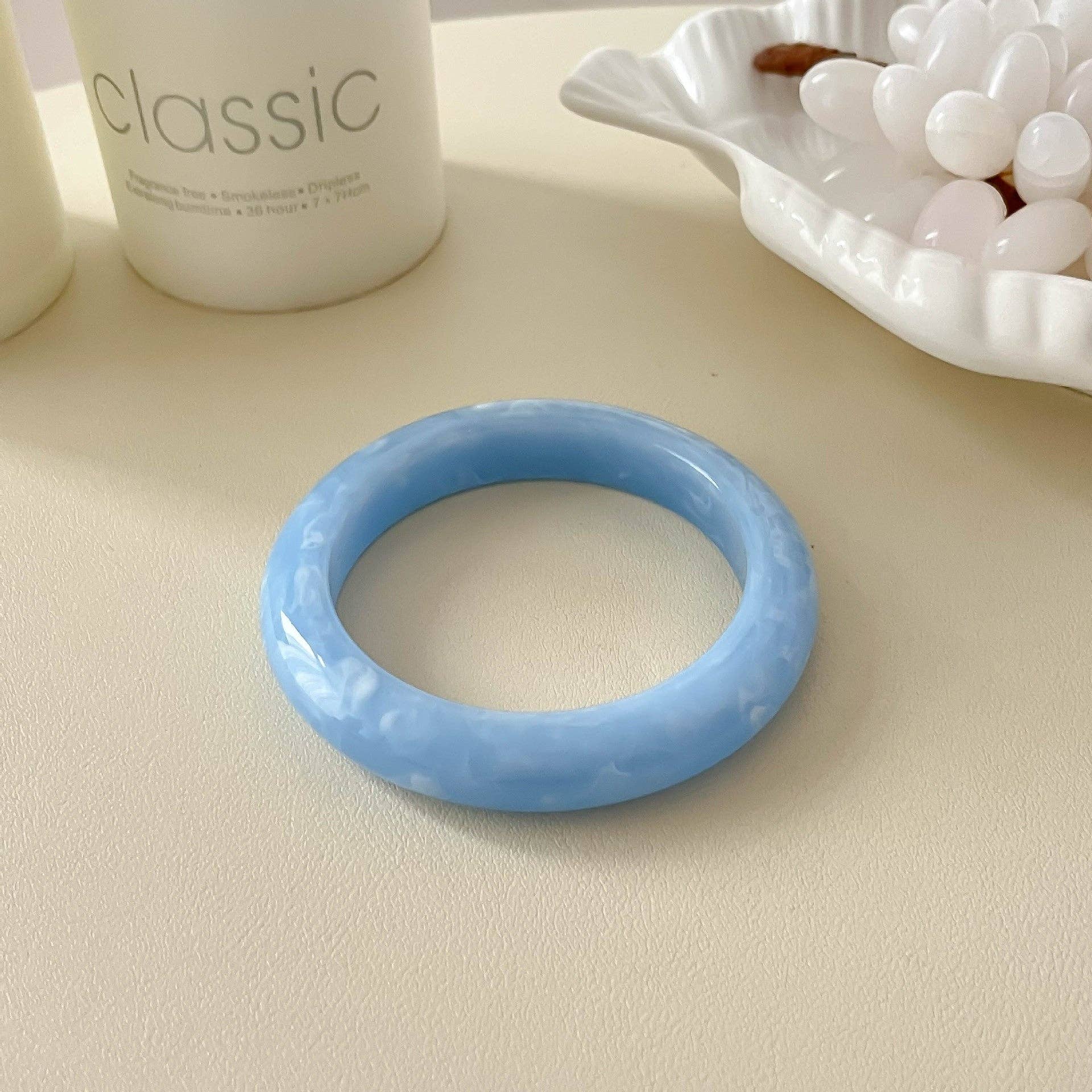 Trendy Geometric Resin Stackable Bangle Bracelet MK2PPPO6W6JBR129