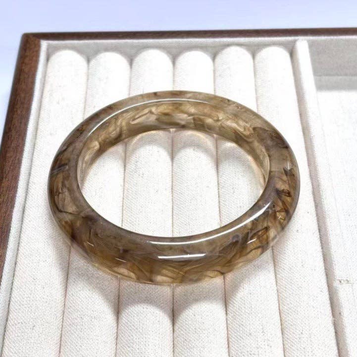 Trendy Geometric Resin Stackable Bangle Bracelet MK2PPPO6W6JBR129