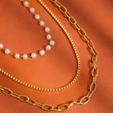 Cadeaux Stacked Pearl Chain Necklace