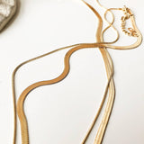 Jean Layered Flat Snake Chain Necklace